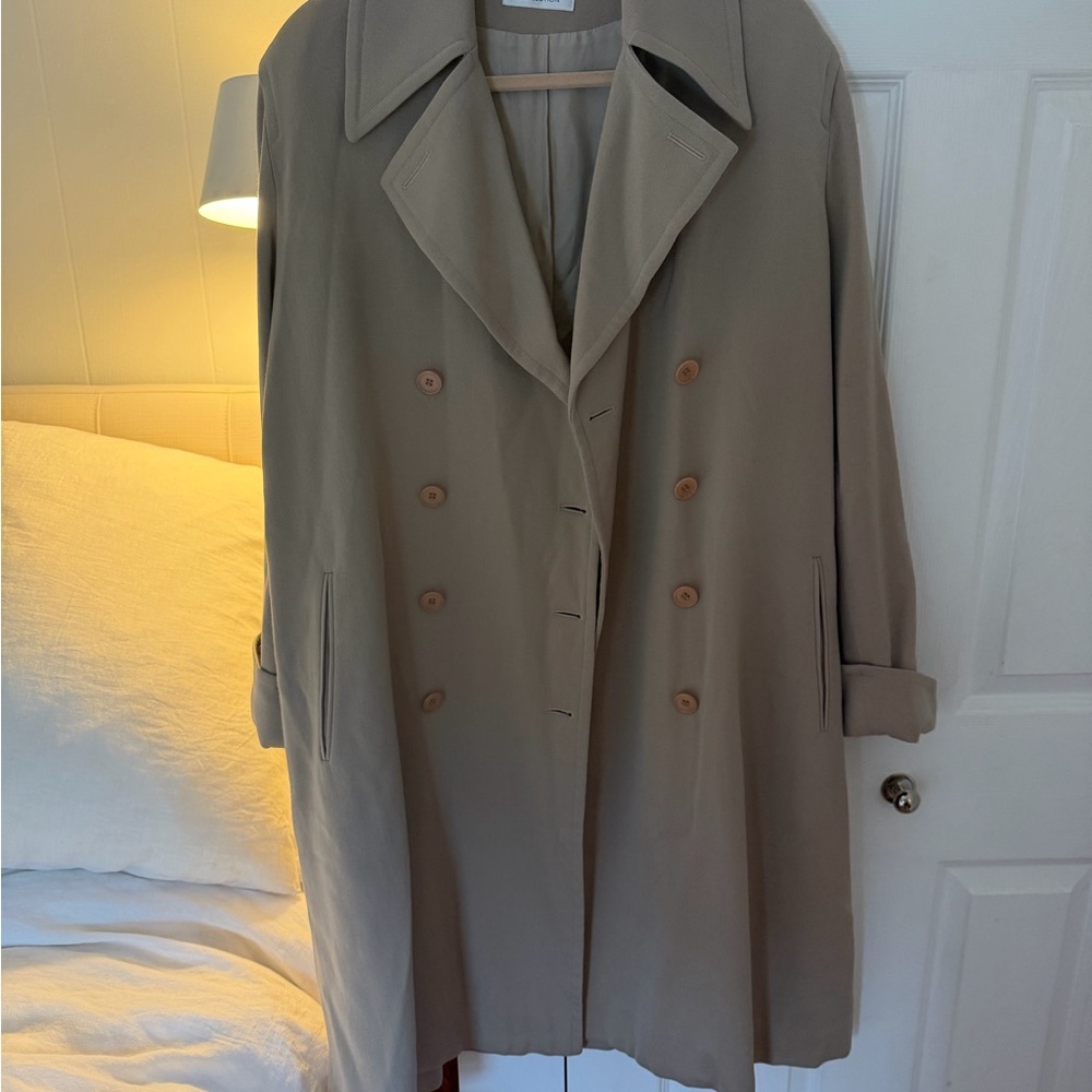 Calvin Klein Collection Vintage Fall 1994 Tan Double Breasted Coat - Picture 3 of 16